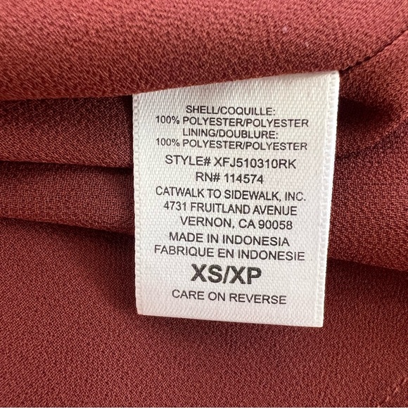 NWT Pleione Women’s Rusty Red Lined Blouse Tank Size X-Small - Picture 10 of 11